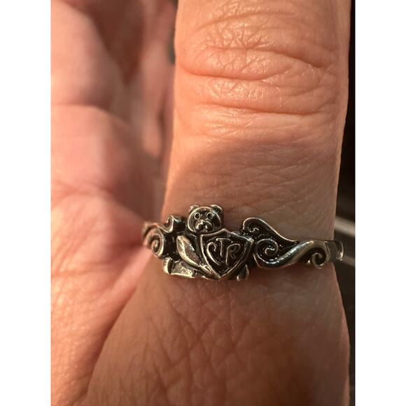 NWT Adorable Teddy Bear Stainless Steel Stackable Band with Swirl Accent Size 10 - Picture 2 of 5